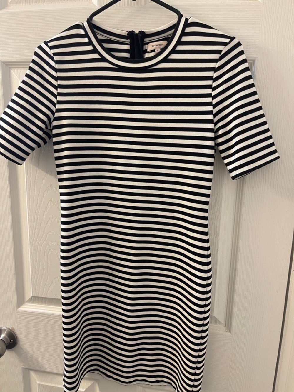 Sunday Best Black & White Striped Mini Dress